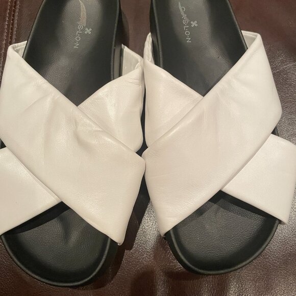 CASLON Vivi Leather Slide Sandal Size 8 - Picture 2 of 4